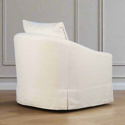 LARA PERFORMANCE LINEN SLIPCOVER SWIVEL CHAIR