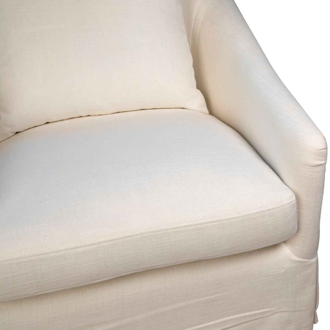 LARA PERFORMANCE LINEN SLIPCOVER SWIVEL CHAIR
