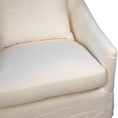 LARA PERFORMANCE LINEN SLIPCOVER SWIVEL CHAIR