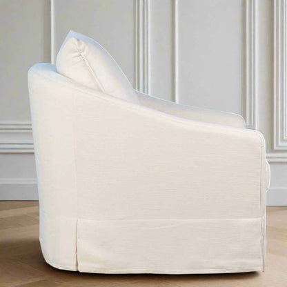 LARA PERFORMANCE LINEN SLIPCOVER SWIVEL CHAIR