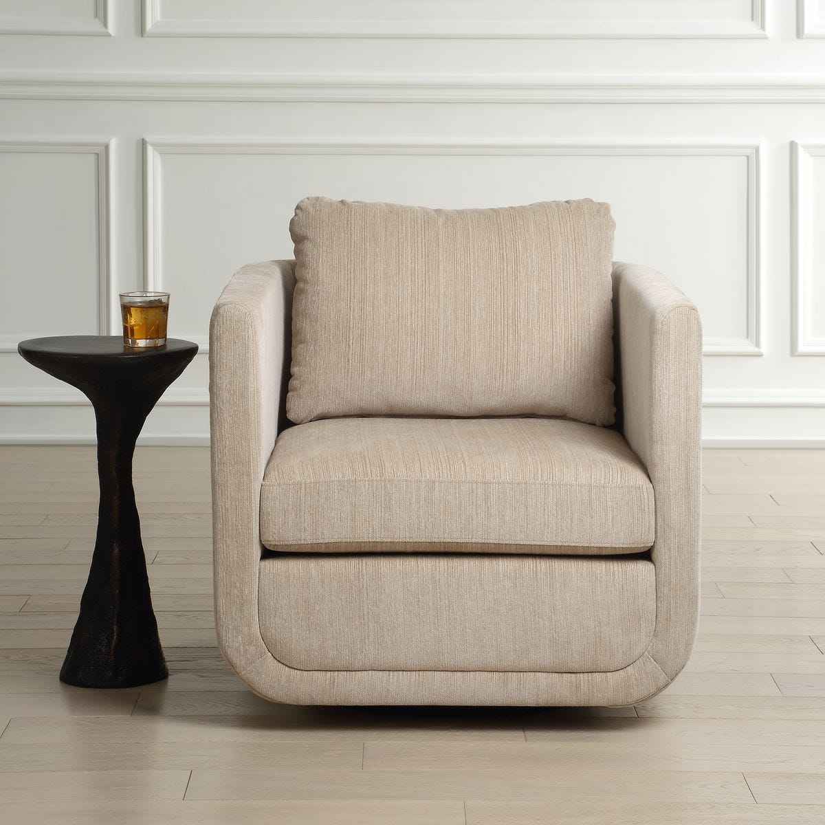 ABOUND CHENILLE UPHOLSTERED SWIVEL CHAIR