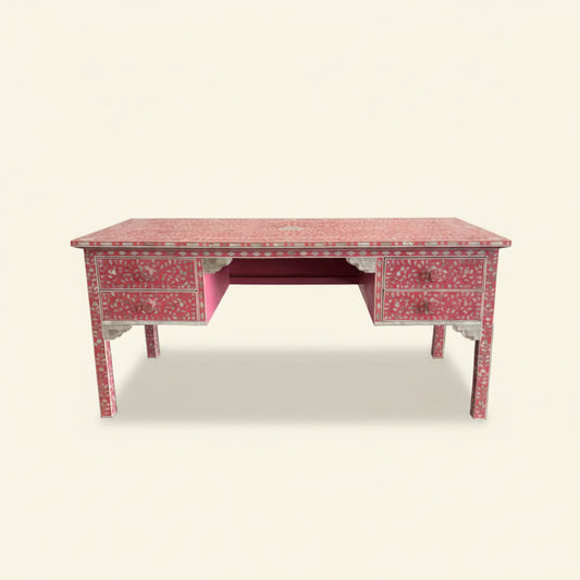 Pink Mother of Pearl desk/dressing table - hansa  handcraft - Hansa Handicraft