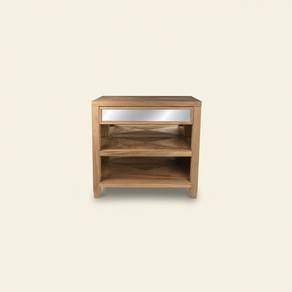 Mirrored Side Table in Natural