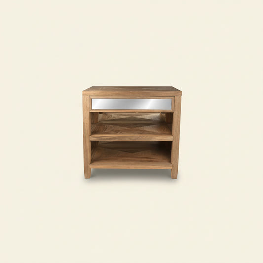 Mirrored Side Table in Natural