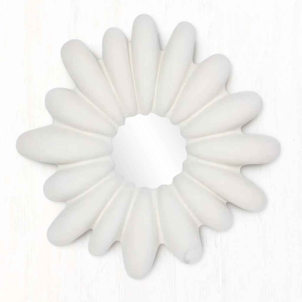 RADIAL WHITE STONE OVERSIZED ROUND MIRROR