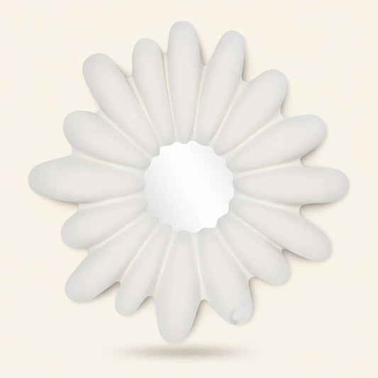 RADIAL WHITE STONE OVERSIZED ROUND MIRROR