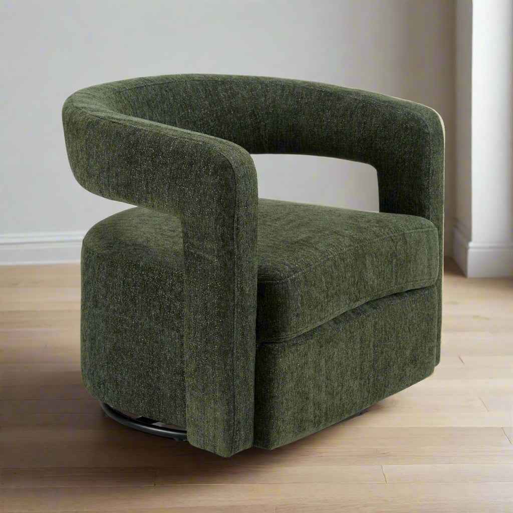 REILLY SWIVEL CHAIR: OLIVE GREEN