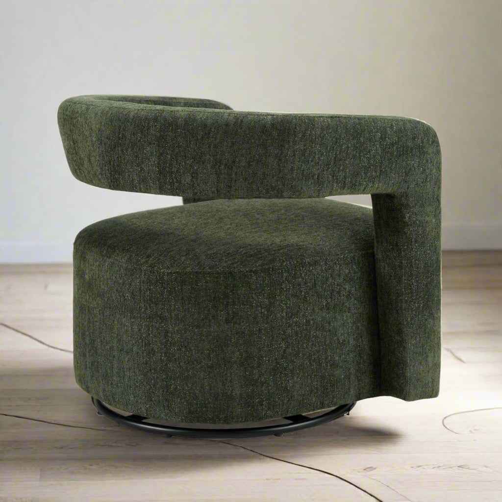 REILLY SWIVEL CHAIR: OLIVE GREEN