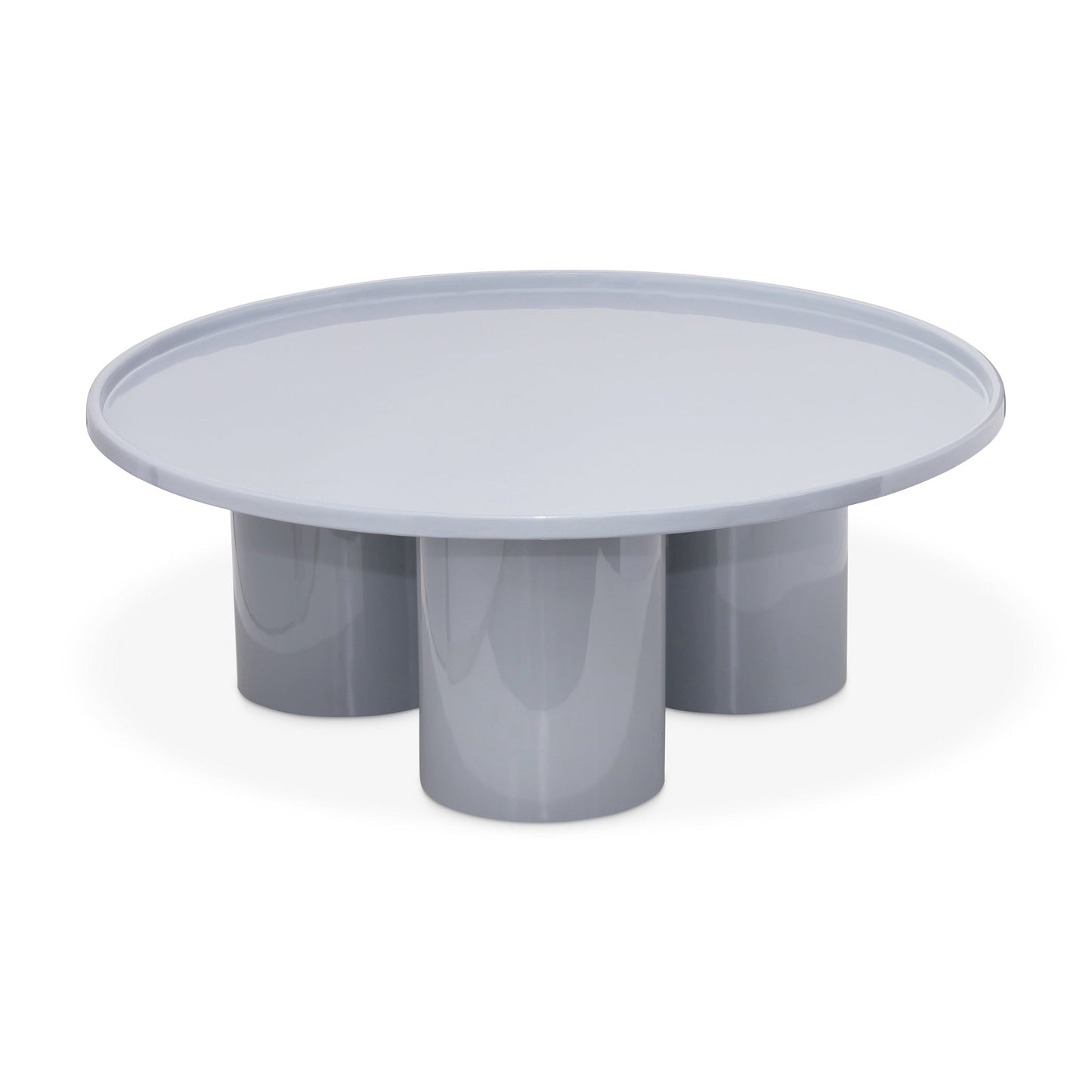 Round Pale Blue Coffee Table Modern