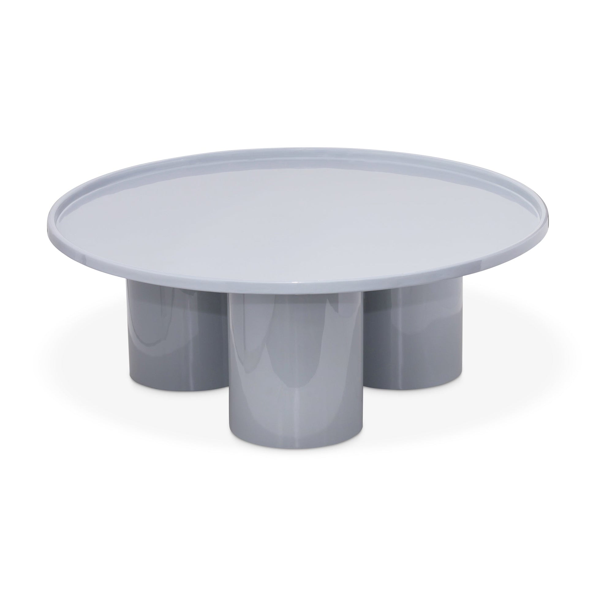 Round Pale Blue Coffee Table Modern