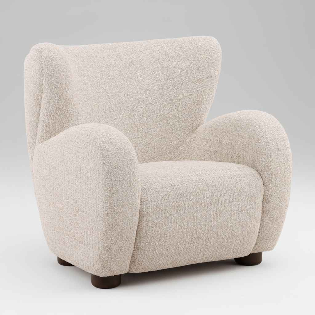 SANDY BOUCLE UPHOLSTERED ARM CHAIR