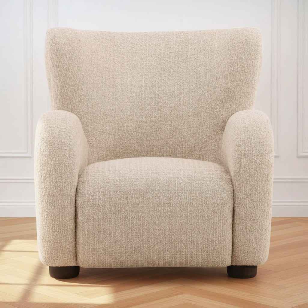 SANDY BOUCLE UPHOLSTERED ARM CHAIR