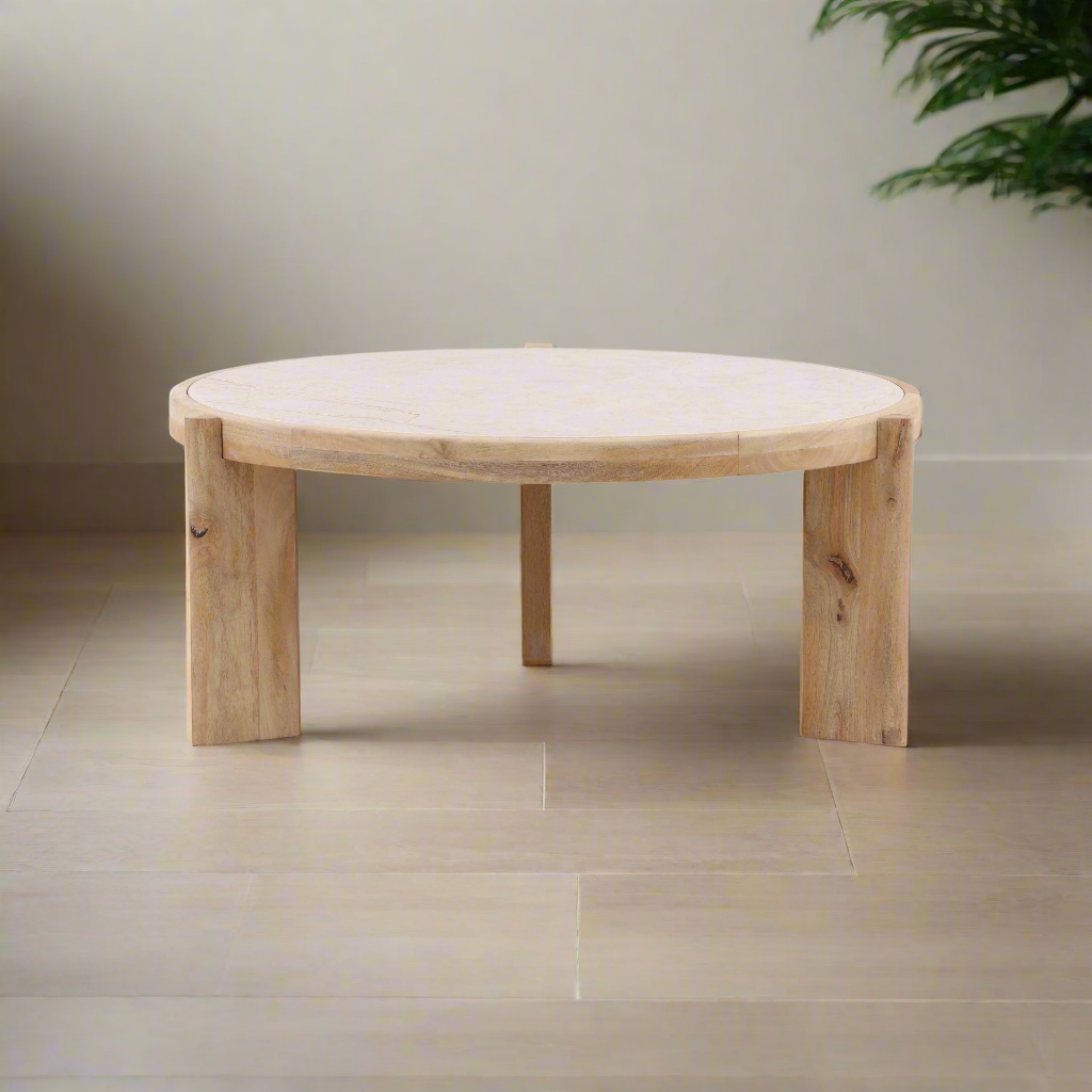 SOFITA MARBLE + MANGO WOOD COFFEE TABLE