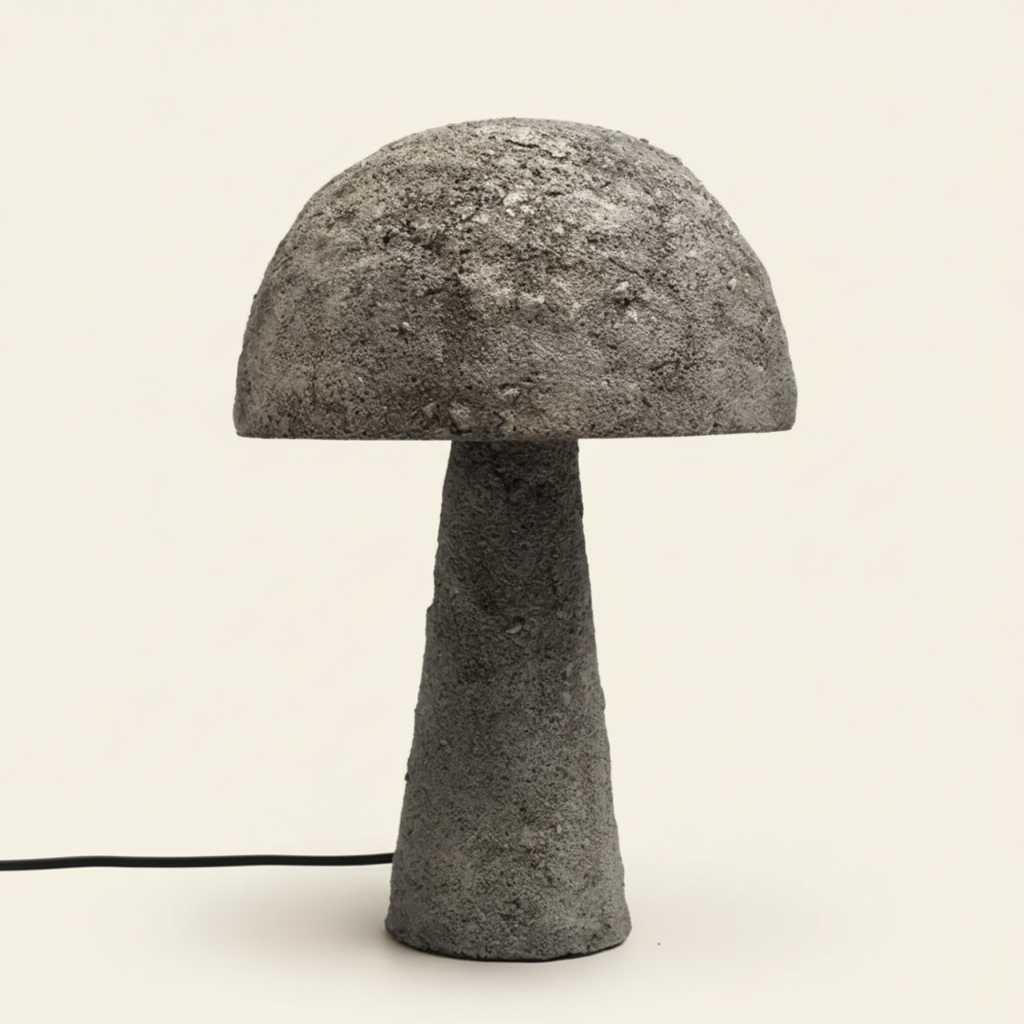 CONCRETE MUSHROOM TABLE LAMP | NATURAL GREY