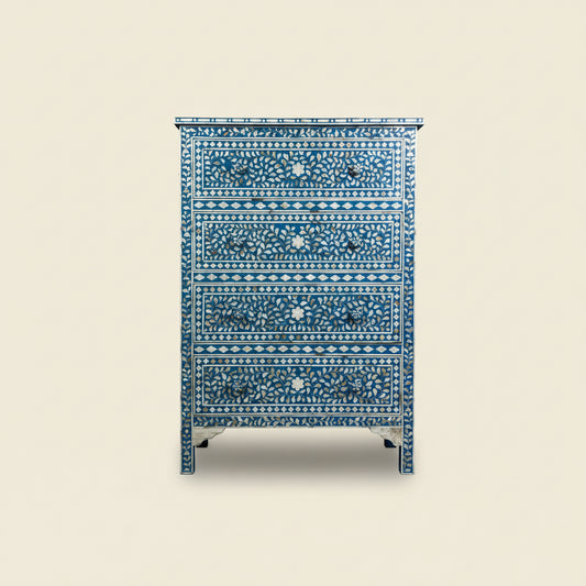 Blue Mother of Pearl Tallboy - hansa handicraft - Hansa Handicraft