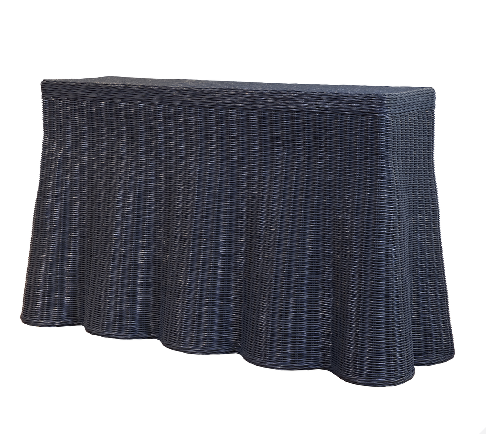 Scallop Wicker Console Table 48"