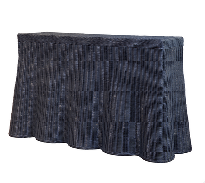Scallop Wicker Console Table 48"