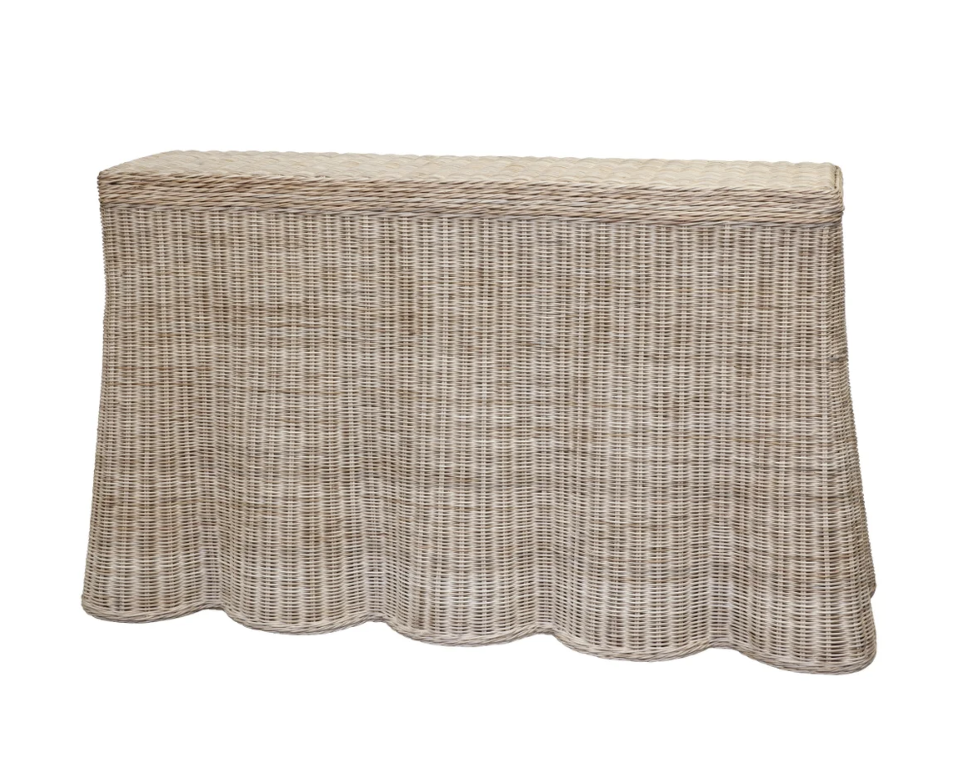 Scallop Wicker Console Table 48"