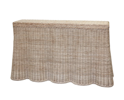 Scallop Wicker Console Table 48"