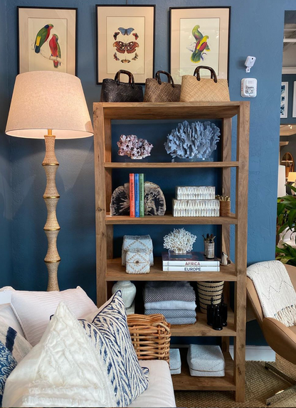 Brushed Teak Wood Etagere