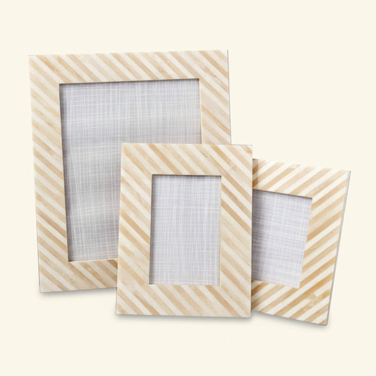 Bone/Horn Striped Frame Collection