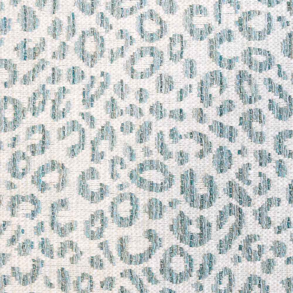 Square Iron Ottoman with Seafoam Animal Print