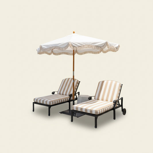 Striped Outdoor Sun Lounge