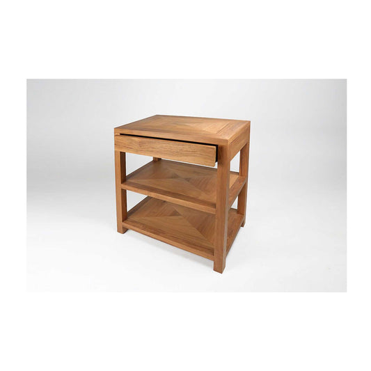 Natural Teak Bedside Table