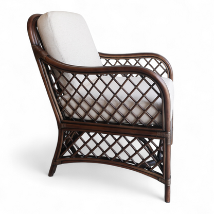 Trellis Dark Rattan Armchair