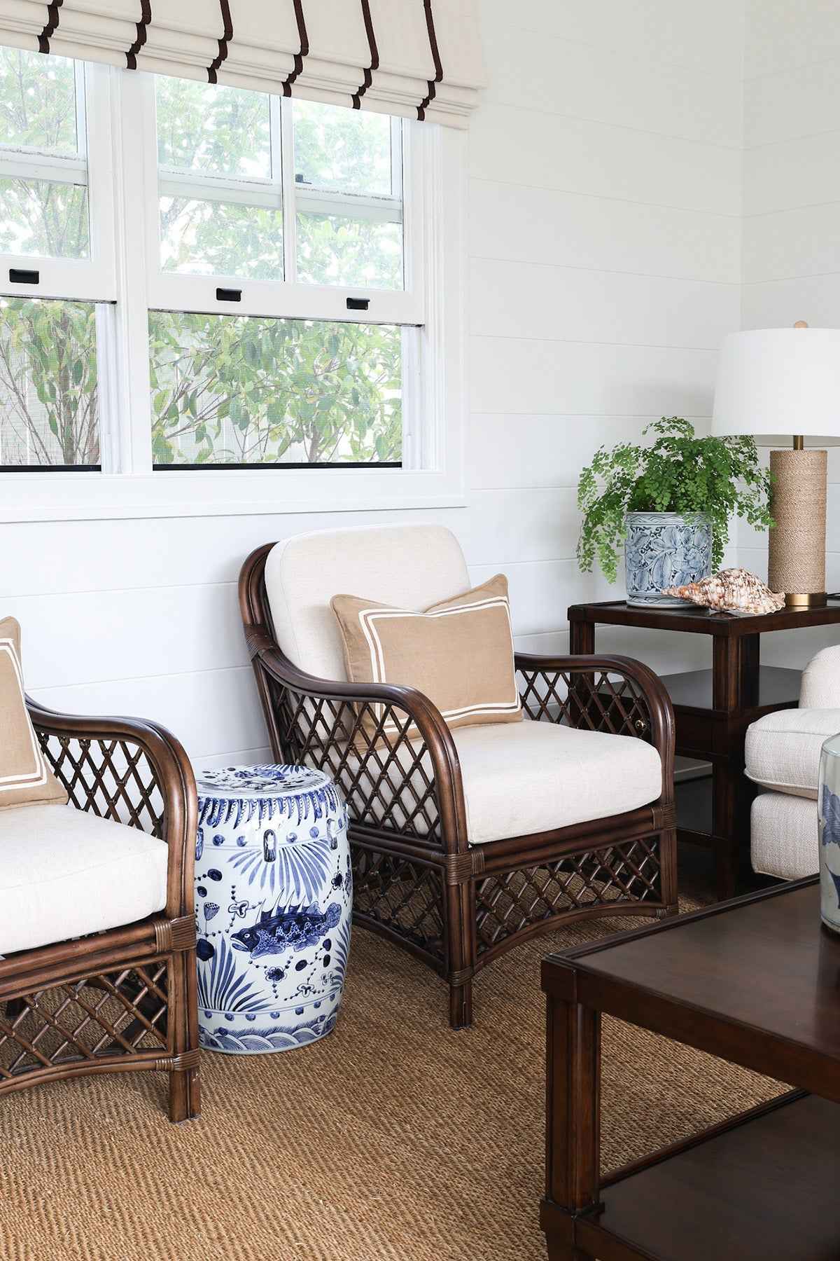 Trellis Dark Rattan Armchair