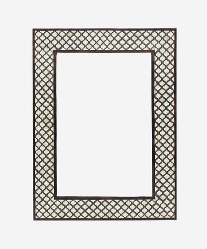 Bone Inlay Mirror Frame Handmade Decor Mughal Design Wood Frame Entryway, Hallway, Living Room, Closet Mirror