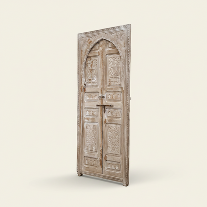Authentic Moroccan Wood Door | Handcrafted Berber Double Panel | Rustic Custom Exterior Door – Hansa Handicraft