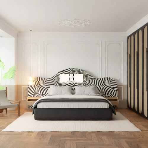 The Swirl Inlay Bed-hansa handicrafts