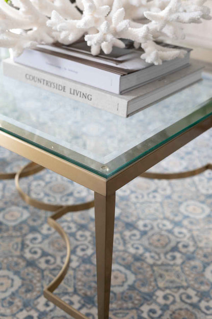 Glass & Brass Motif Coffee Table