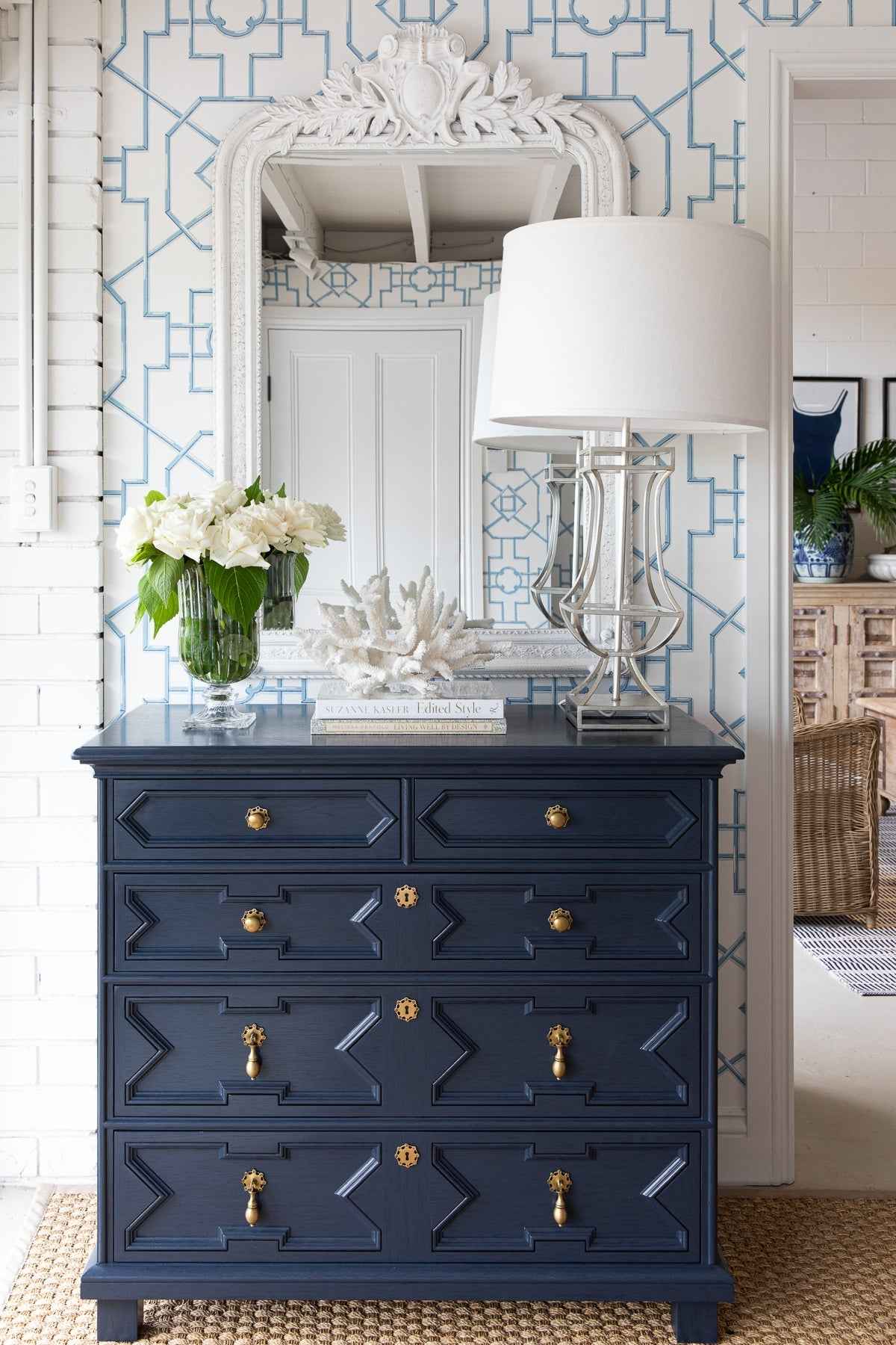 Navy Bordeaux Chest of Drawers