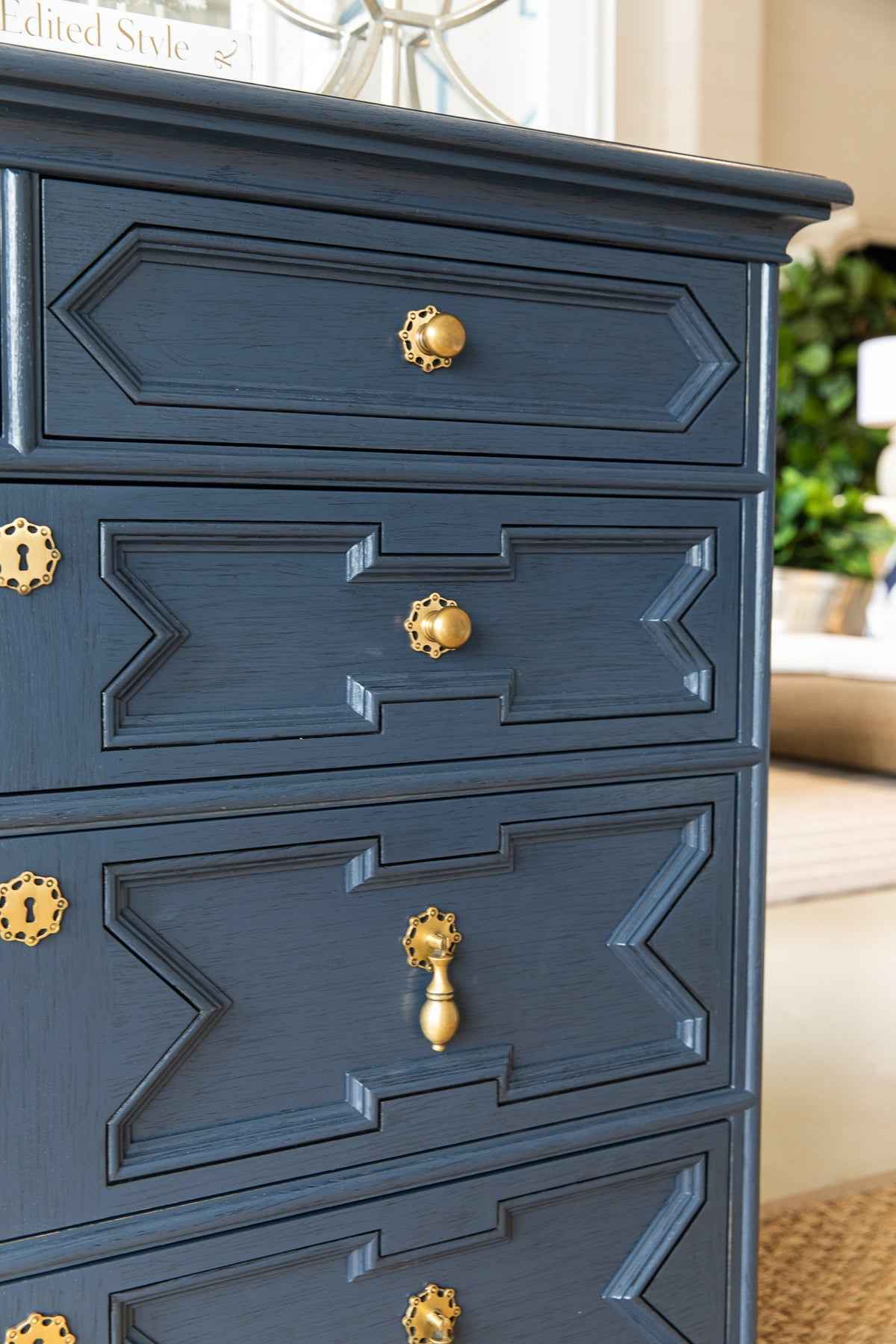 Navy Bordeaux Chest of Drawers
