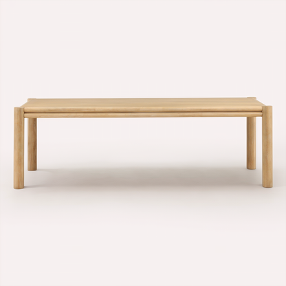 Wooden table on a white background