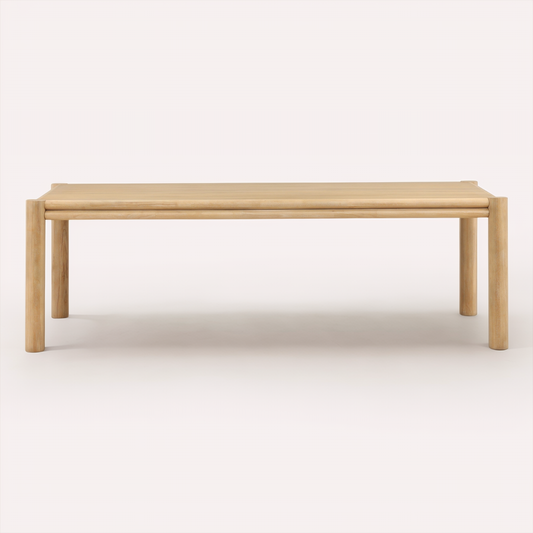 Wooden table on a white background