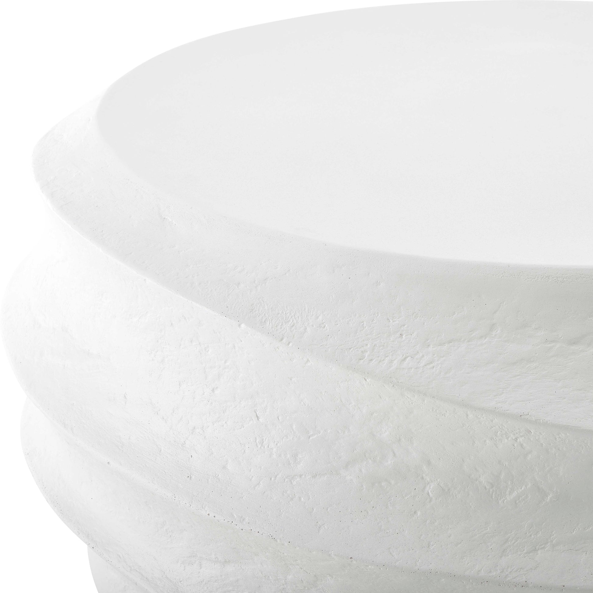 WINDED WHITE CONCRETE COFFEE TABLE