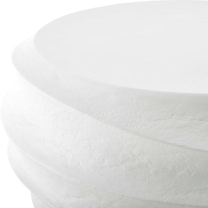 WINDED WHITE CONCRETE COFFEE TABLE