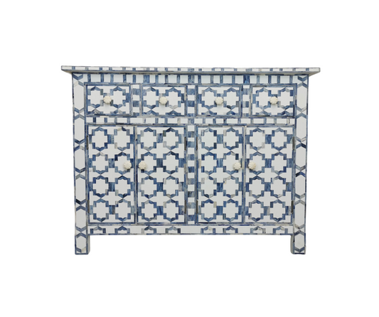 White with Blue Bone Sideboard Mughal Pattern