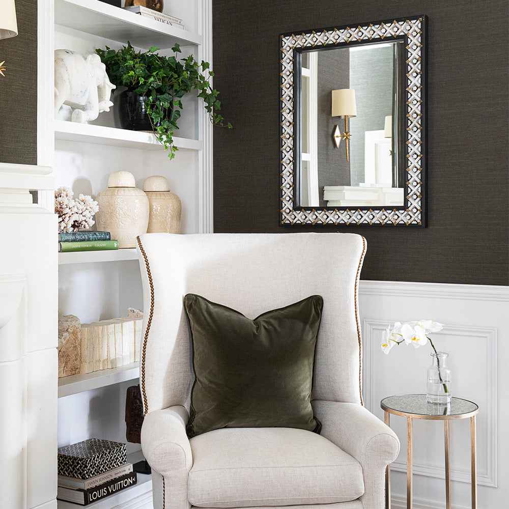 Wood & Mother of Pearl Flower Mirror