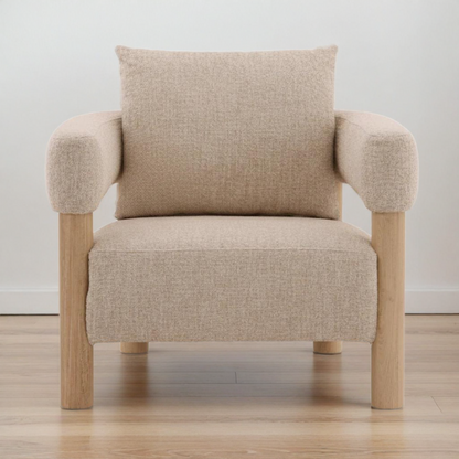 YUKON BEIGE BOUCLE BARREL CHAIR