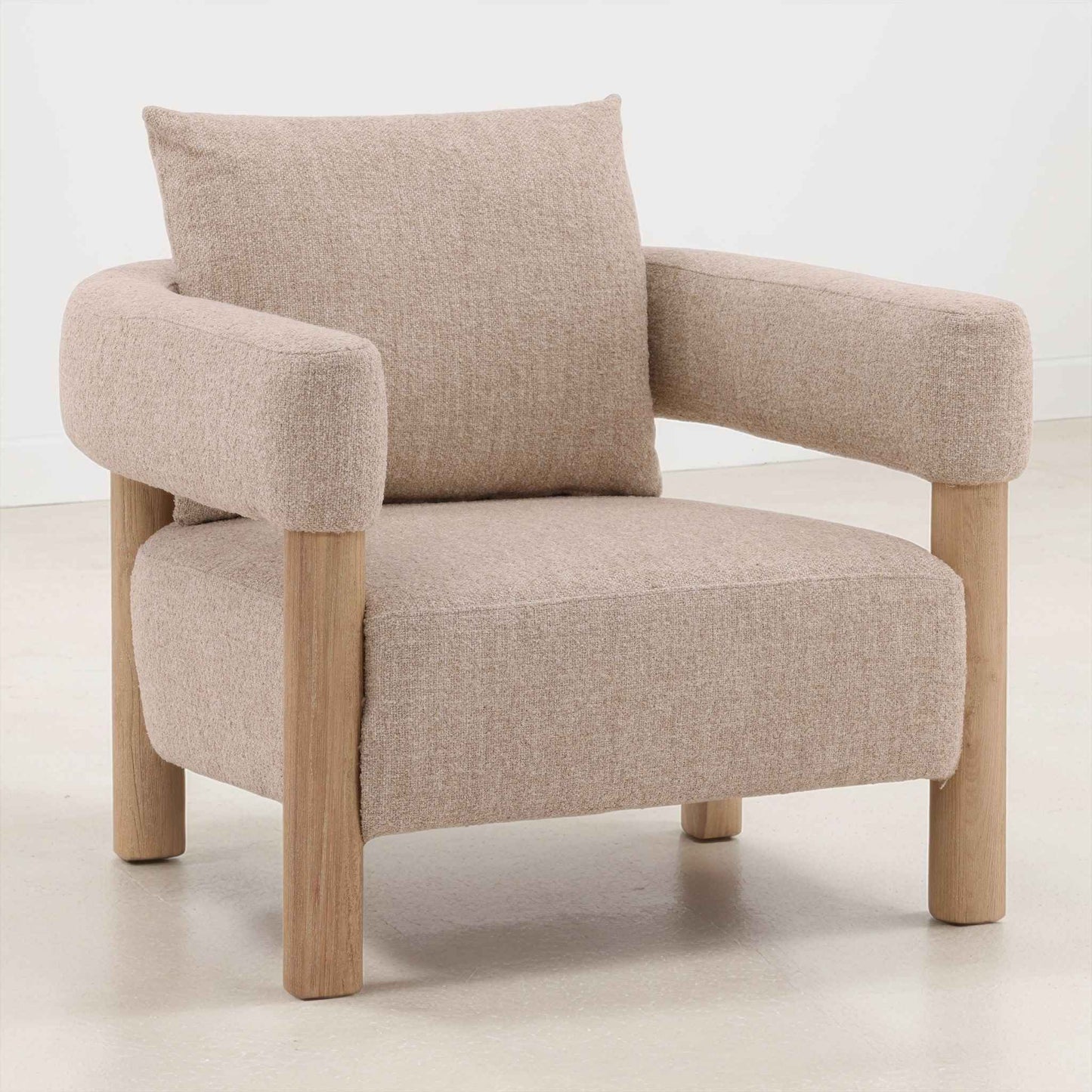 YUKON BEIGE BOUCLE BARREL CHAIR