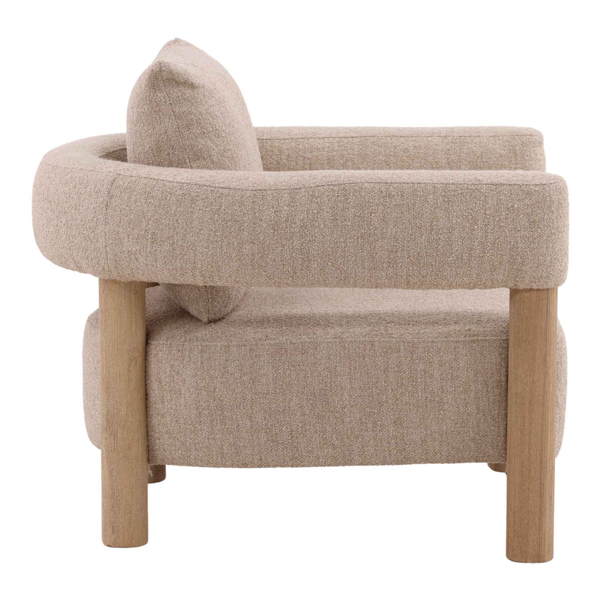 YUKON BEIGE BOUCLE BARREL CHAIR