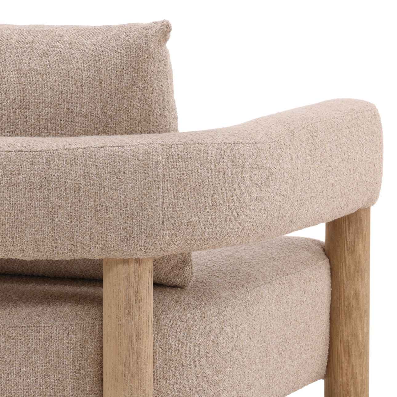 YUKON BEIGE BOUCLE BARREL CHAIR