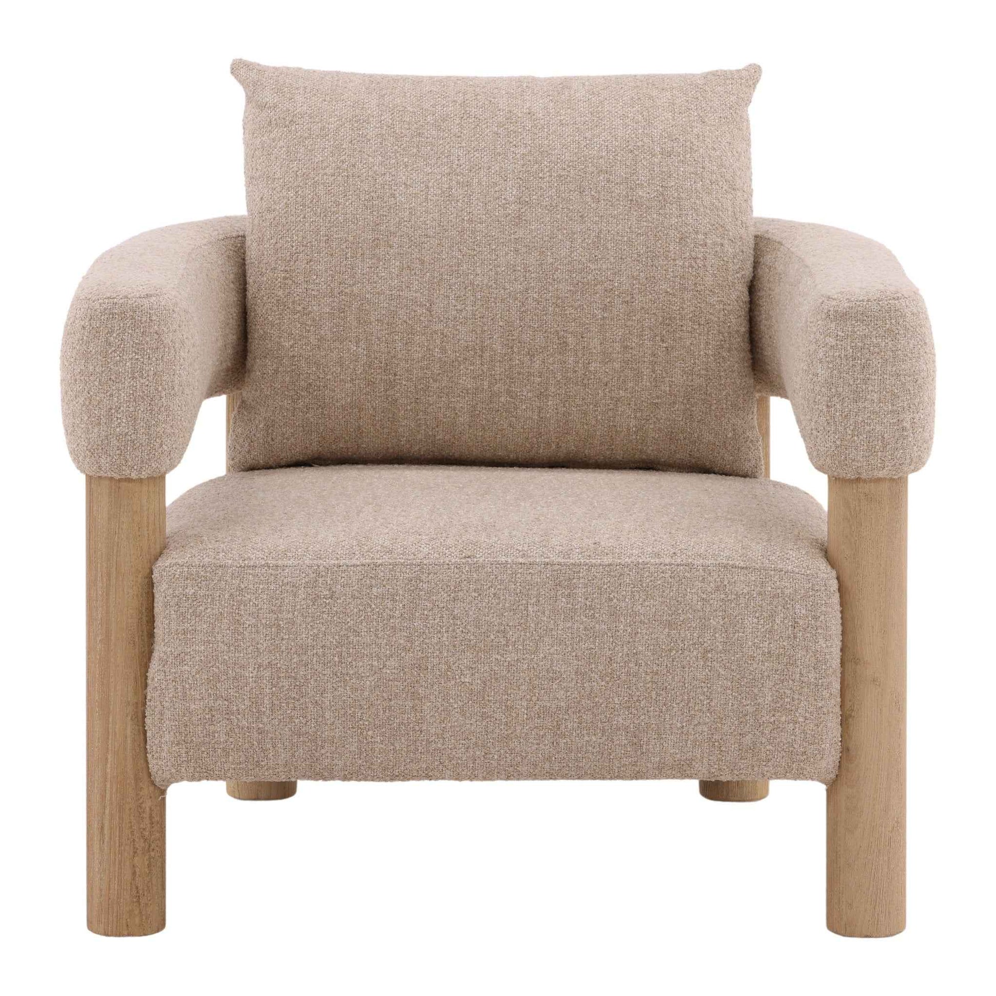 YUKON BEIGE BOUCLE BARREL CHAIR