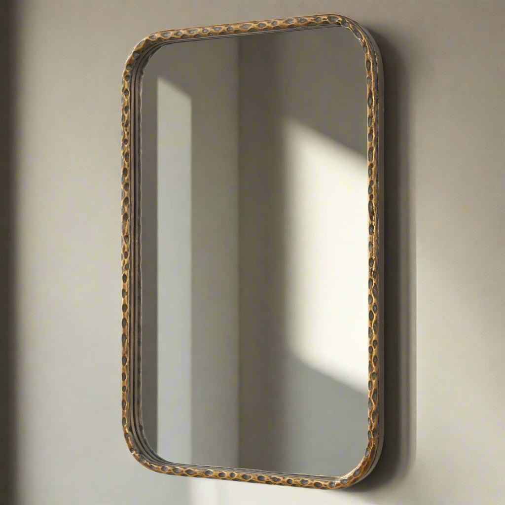A LITTLE KNOTTY BRONZE VANITY MIRROR