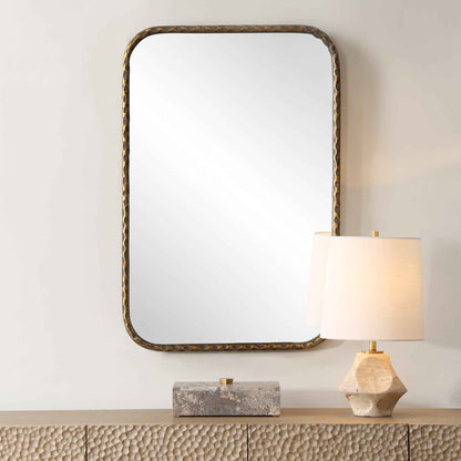 A LITTLE KNOTTY BRONZE VANITY MIRROR