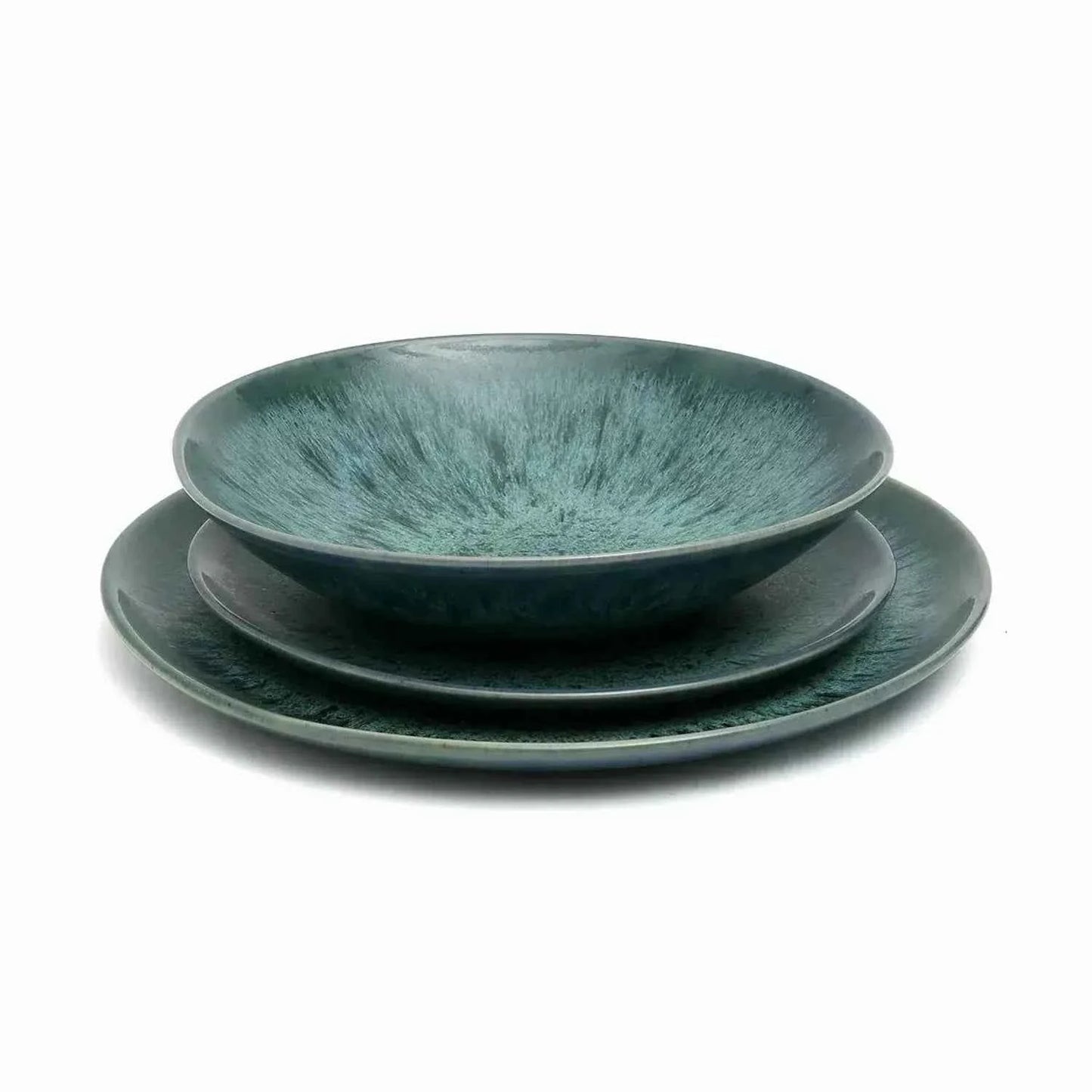 AQUA CERAMIC PASTA PLATE | SET OF 4